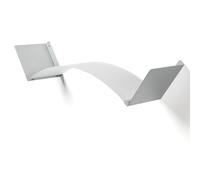 Mensola flessibile L74.5xP20 cm componibile in metacrilato FLEXA basi in metallo polveri epossidiche Grigio plexiglas bianco satinato Bianco Satinato