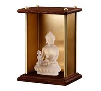 Mensola for Altare, Tavolino Da Santuario In Miniatura, Ottone Massiccio, Non Richiede Assemblaggio, Adatto for Offerte Da Tavolo, Buddha Portatile In Giada(Walnut,L)