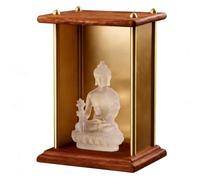 Mensola for Altare, Tavolino Da Santuario In Miniatura, Ottone Massiccio, Non Richiede Assemblaggio, Adatto for Offerte Da Tavolo, Buddha Portatile In Giada(Rosewood,S)