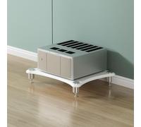 Mensola for giradischi, mobiletto for componenti multimediali AV a 1, 2, 3 o 4 livelli, supporto angolare in legno for audio e video stereo, supporto for CD for casa/ufficio/DJ/teatro(White,1 Tier 60x