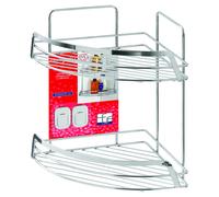 Mensola doccia angolare 22x22x34,5cm cromato 2 ripiani bagno
