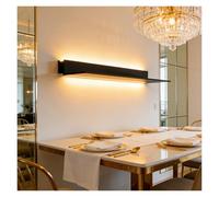 Mensola galleggiante a LED a parete, mensola espositiva in metallo resistente da 220 libbre con luce bifacciale regolabile in 4 colori for uso domestico/commerciale(Black/6k,80cm/31.5in)