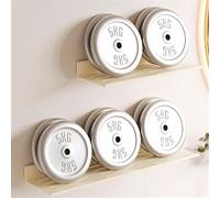 Mensola galleggiante da bagno per doccia, montaggio a parete, in alluminio, con fori di scarico, installazione senza trapano, organizer versatile per bagno, cucina e soggiorno (grigio canna di fucile