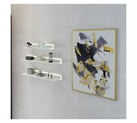 Mensola galleggiante in lega di alluminio illuminata a LED per soggiorno bagno con barra di archiviazione bianca 80 x 20 cm