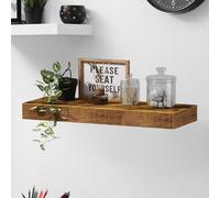 Mensola galleggiante in legno da appendere alla parete, robusta, rustica, con