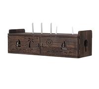 Mensola galleggiante mensole galleggianti doppia porta TV staffa da parete in legno router wireless scatola di immagazzinaggio cavo di alimentazione scatola portaoggetti (colore: marrone Dimensioni