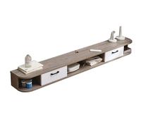 Mensola galleggiante per TV, montaggio a parete, supporto per TV, console per media intrattenimento sotto il ripiano TV, per camera da letto e soggiorno (grigio, 190 cm)