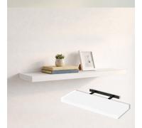 Mensola in Legno con Piastra a Scomparsa da Parete 60-80-90cm - 3 colorazioni