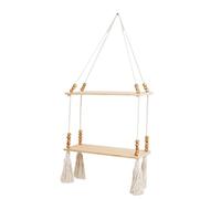Mensola in legno da appendere con nappe, mensole galleggianti, elegante decorazione per il soggiorno