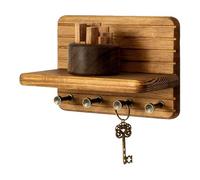 Mensola in legno da parete per organizzare in modo efficiente lo spazio di chiavi e accessori in ingresso