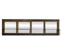 MENSOLA IN LEGNO E METALLO A PARETE CON SPECCHIO E RINGHIERA LIBRERIA A MURO