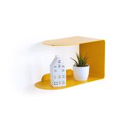 Mensola in metallo Camilla a C, 35x18x20 cm, Giallo Senape