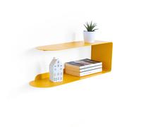 Mensola in metallo Camilla a C, 60x18x20 cm, Giallo Senape