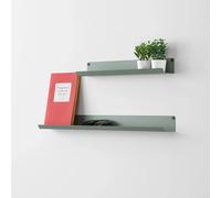 Mensola in metallo POCKET mensola in metallo da muro Minimal Dimensioni 40/60x5x h 5 cm Portata massima 15 kg un unico elemento in acciaio verniciato Verde Eucalipto RAL 150 60 10 verde