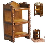 Mensola in miniatura per casa delle bambole in scala 1:12, mobili in legno di betulla realizzati a mano con intagli intricati, ideale per soggiorno e camera da letto, accessorio essenziale per casa