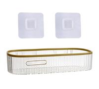 Mensola in PET montata a parete per il bagno Facile installazione Rack di stoccaggio da cucina Multiuso Plastica Shampoo Organizzazione Forniture Adesivo Mensola di Montaggio