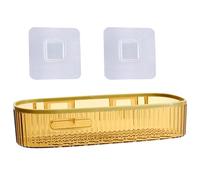 Mensola in PET montata a parete per il bagno Facile installazione Rack di stoccaggio da cucina Multiuso Plastica Shampoo Organizzazione Forniture Adesivo Mensola di Montaggio