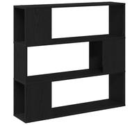 Mensola in Rovere Nero 100 X 24 94 cm Elegante Legno Ingegnerizzato 3 Ripiani Stile di Stoccaggio per Soggiorno e Studio Arredamento Decorativo per Home Office Moderno per Libri