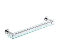 Mensola in vetro da bagno Rack di stoccaggio a parete in acciaio inossidabile 304 per doccia Organizer per cosmetici da bagno a strato singolo con ripiano di lunghezza 50 cm