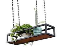 Mensola industriale da soffitto con catena in metallo, mensole galleggianti, portaoggetti da cucina, portabottiglie, portavasi sospeso per piante, per arredamento domestico(100x25x15cm)