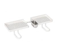 Mensola Lavello Bagno, Organizer Metallo , Metallo, da tavolo, bianco, 60cm | metallo resistente - installazione da appoggio - design a incavo - ventilazione e drenaggio - per il lavello - per la doccia