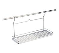 Mensola Multiuso 45x18xh34cm APPLICABILE alla Barra da cucina portautensili rotonda in acciaio Cromato Lucido inox lucido