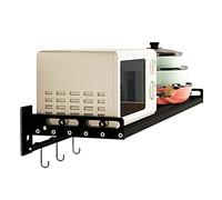Mensola multiuso in acciaio inox per microonde, con montaggio a parete pieghevole, per forni a microonde e accessori da cucina