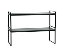 Mensola multiuso - Scaffale a due ripiani per scrivania. Scaffale nero per stoccaggio. Pratica mensola decorativa (50 × 20 × 35)