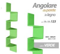 Mensola Parete Angolare 5 Ripiani Angolo Libreria Scaffale Moderna VERDE H123 cm