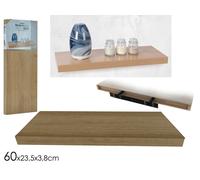 Mensola parete legno Mdf pensile scaffale muro staffe incluse beige