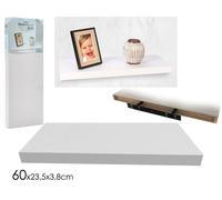 Mensola parete legno Mdf pensile scaffale muro staffe incluse bianco