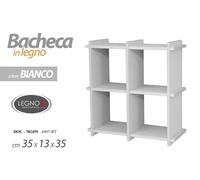 MENSOLA PARETE MODERNA BACHECA SCAFFALE CUBO LEGNO CLASSICO BIANCO 351335 CM