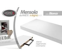 MENSOLA PENSILE CM 40253.8 DA PARETE IN LEGNO KIT DI MONTAGGIO MODERNA BIANCO