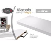 MENSOLA PENSILE CM 60253.8 DA PARETE IN LEGNO KIT DI MONTAGGIO MODERNA BIANCO