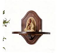 Mensola Per Altare In Rattan E Bambù, Reliquiario Del Buddha Da Parete Con Pannello Intagliato A Mano - Spazio Sacro Per Il Dio Della Ricchezza, Guanyin, Meditazione E Preghiera(Brown,45CM/17.7IN)