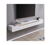 Mensola per console multimediale moderna, mobile per TV galleggiante, da 119,2/59/70 pollici, console per intrattenimento con piattaforma e 2 cassetti, mobile per soggiorno e TV (bianco, 180 x 20 x 24