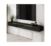 Mensola per console multimediale moderna, mobile per TV galleggiante, da 120 x 20 x 24 cm, montaggio a parete, con piattaforma e 2 cassetti, mobile per soggiorno e TV (nero, 120 x 20 x 24 cm)