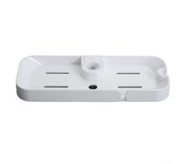 Mensola per doccia con vassoio regolabile in altezza, design frontale, scarico inferiore e doppi ganci, compatibile con aste da 18-25 mm