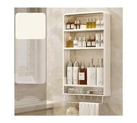 Mensola per il bagno Scaffale da bagno Scaffale da parete in plastica a tre strati con cassetto e portasciugamani Lavaggio da tavolo Scaffale for prodotti for la cura della pelle Scaffale semplice sen