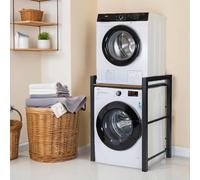 Mensola per lavatrice, lavatrice e asciugatrice sopra l'altro, scaffali per lavatrice, portata 300 kg, per bagno, cucina, balcone, lavanderia (nero)