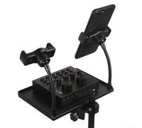 Mensola per microfono 20 x 14 cm, adatta per tubi da 2,5 cm (A) | Ideale per live streaming, karaoke, spettacoli teatrali, mantiene i testi e le app visibili, compatibile con il telefono