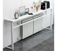 Mensola per radiatore in metallo, versatile, bianca, per casa e cucina, 100 x 15 x 90 cm, massimizza lo spazio e facile da inserire, perfetta per nizing
