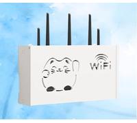 Mensola per Router WiFi Scatola Porta Modem da Parete Mensola Soggiorno Sospesa per TV Scaffale da Parete Router,A-38x20x8.5cm