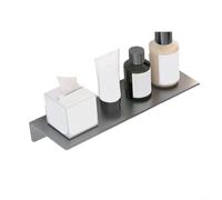 Mensola per rubinetto del bagno con montaggio a base di colla, materiale in lega di alluminio per una robusta conservazione del trucco, salvaspazio e design moderno (grigio (40))