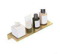 Mensola per rubinetto del bagno con montaggio a base di colla, materiale in lega di alluminio per una robusta conservazione del trucco, salvaspazio e design moderno (oro (40))