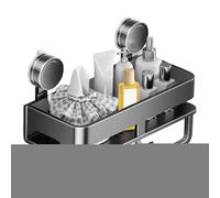 Mensola per spezie - Mensola da parete per spezie, supporto con 5 ganci per cucina, bagno, casa, appartamento, campeggio su piastrelle in vetro metallo marmo