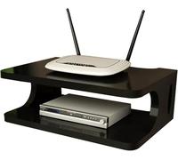 Mensola per TV a parete, in legno, per router, lettore DVD, TV Box, telecomandi, WiFi e scaffali audio-video