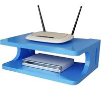 Mensola per TV a parete, in legno, per router, lettore DVD, TV Box, telecomandi, WiFi e scaffali audio-video