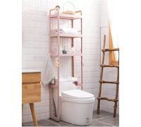 Mensola per WC autoportante regolabile a 3 livelli, antiscivolo, salvaspazio, in polipropilene rosa per una nizzazione efficiente del bagno