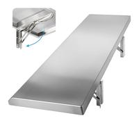 Mensola pieghevole in acciaio inox - Tavolo da portata a ribalta per stand per alimenti, 120 x 40 cm, ideale per finestre di concessione ed eventi all'aperto